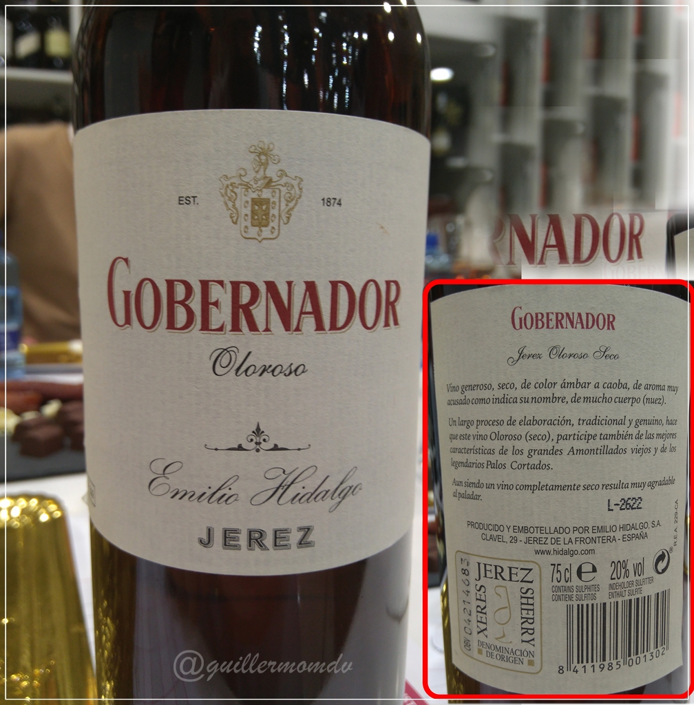 Y de vinos, qué...? Vinos de Jerez. Etiquetas y contraetiquetas.