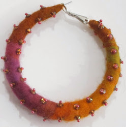 FREE TUTORIAL!  Felted Hoop Earring with Swarovski Crystal