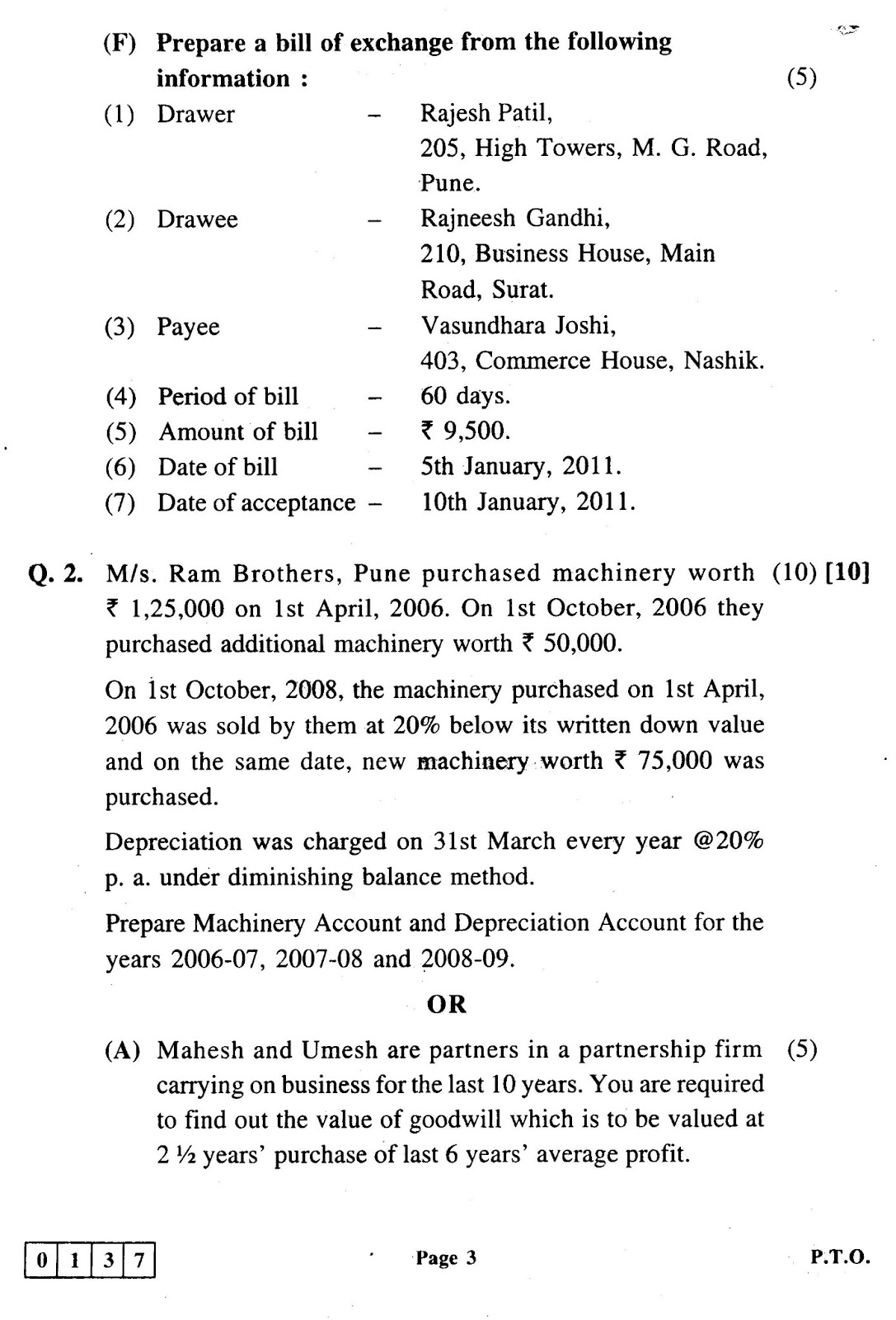 Question Papers Collection HSC BOARD (BOOK KEEPING)