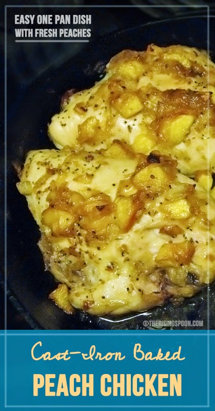 Cast-Iron Baked Peach Chicken | therisingspoon.com