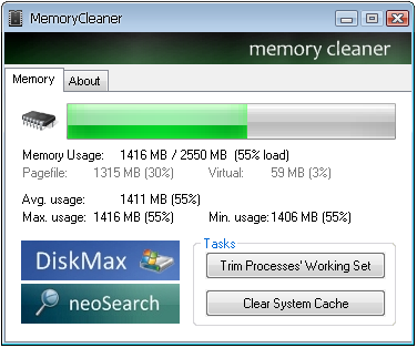 How To Monitor RAM Usage With Memory Cleaning Tool Memory Cleaner Pktasks Com Your Source Memory Cleaner.PNG