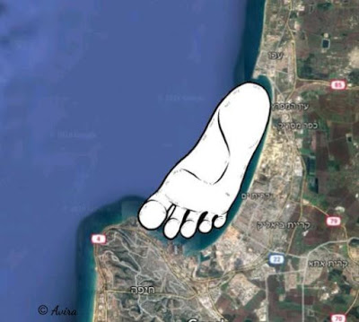 חיפה היחפה - צורת מפרץ חיפה דומה לכף רגל
