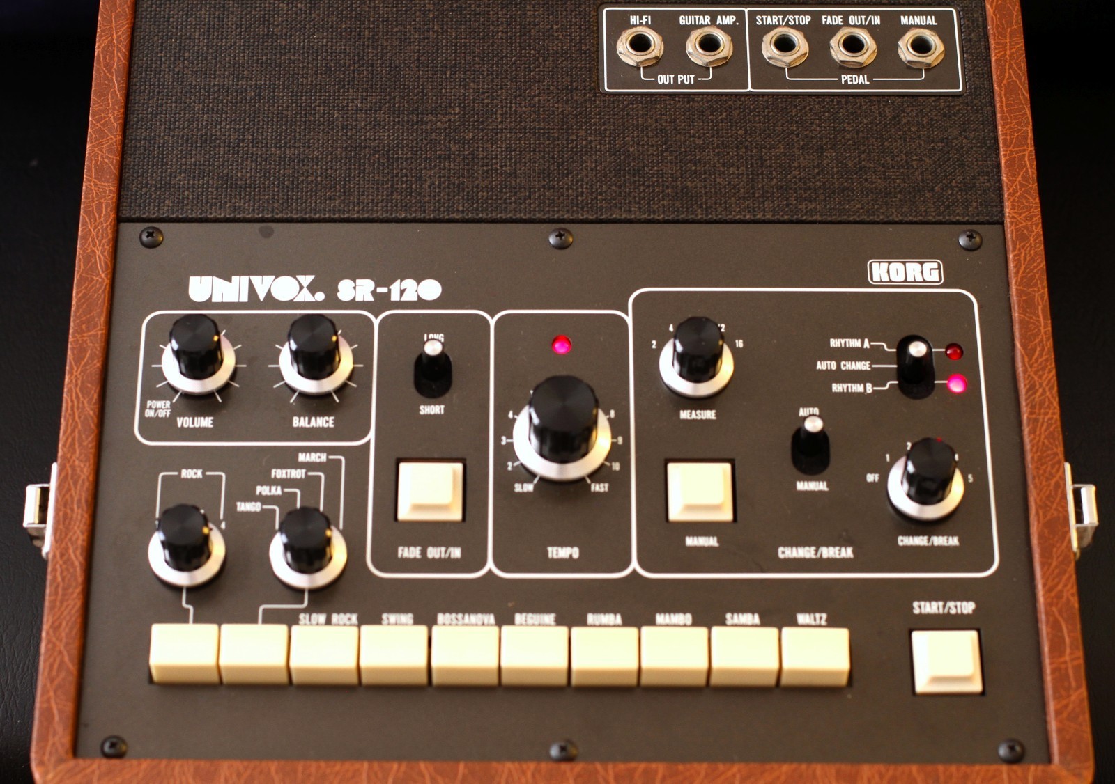 MATRIXSYNTH SR120 Vintage Analog Drum Machine in Brown Case