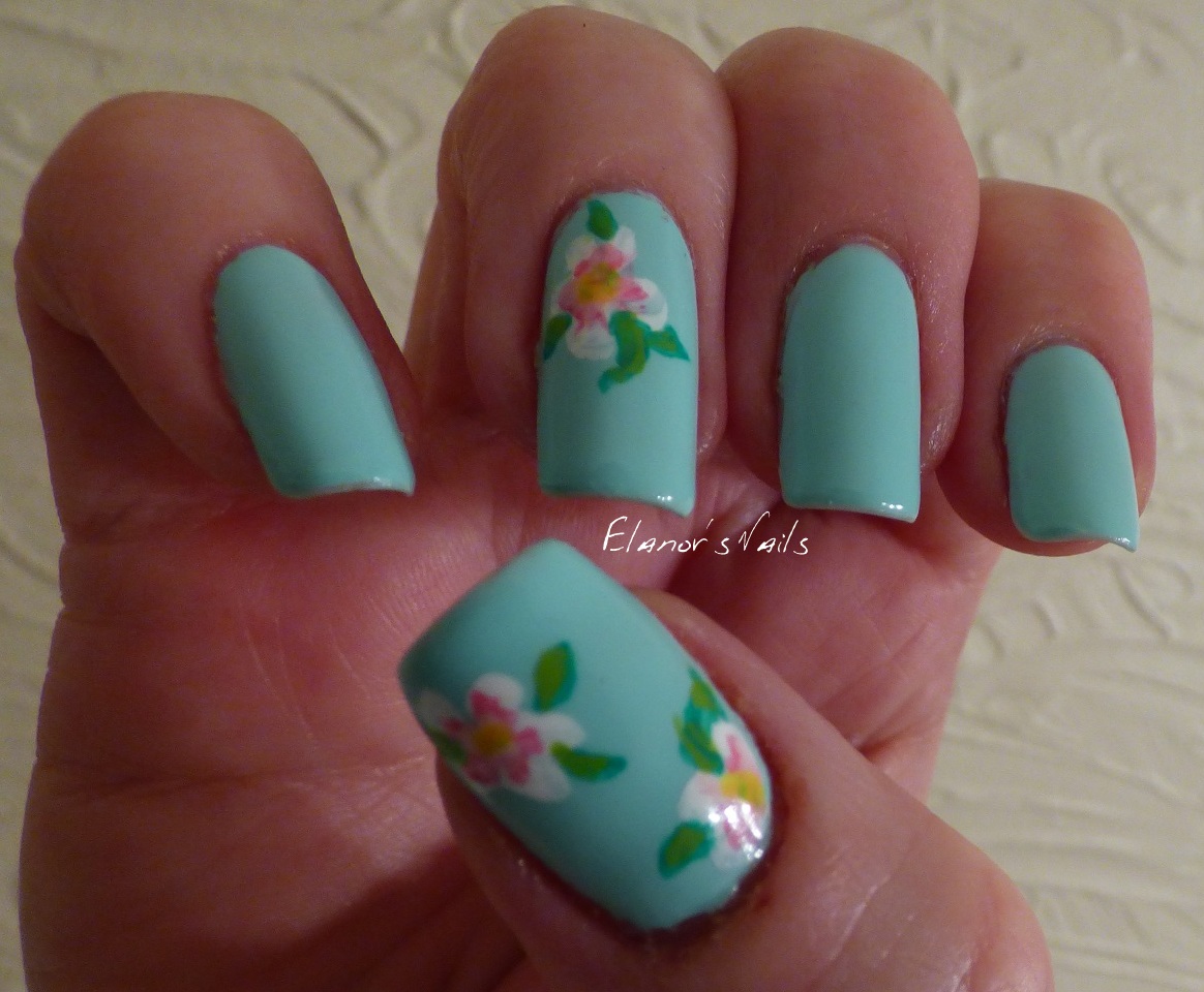 Elanor's Nails: Floral Freehand Nails