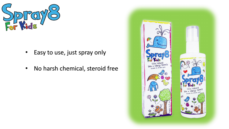 Spray8 for Kids Skin, merawat kulit sensitif dan Alergi