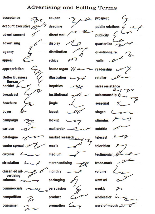 How to write in shorthand symbols