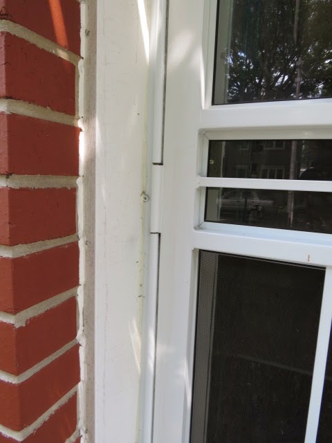 close up view of door meeting brick