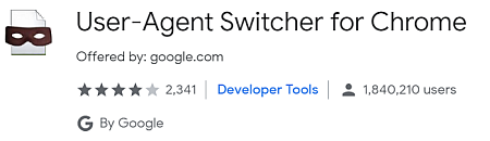 User-Agentを任意の値に変更することができるChrome UA Spoofer :Scrap 2nd.