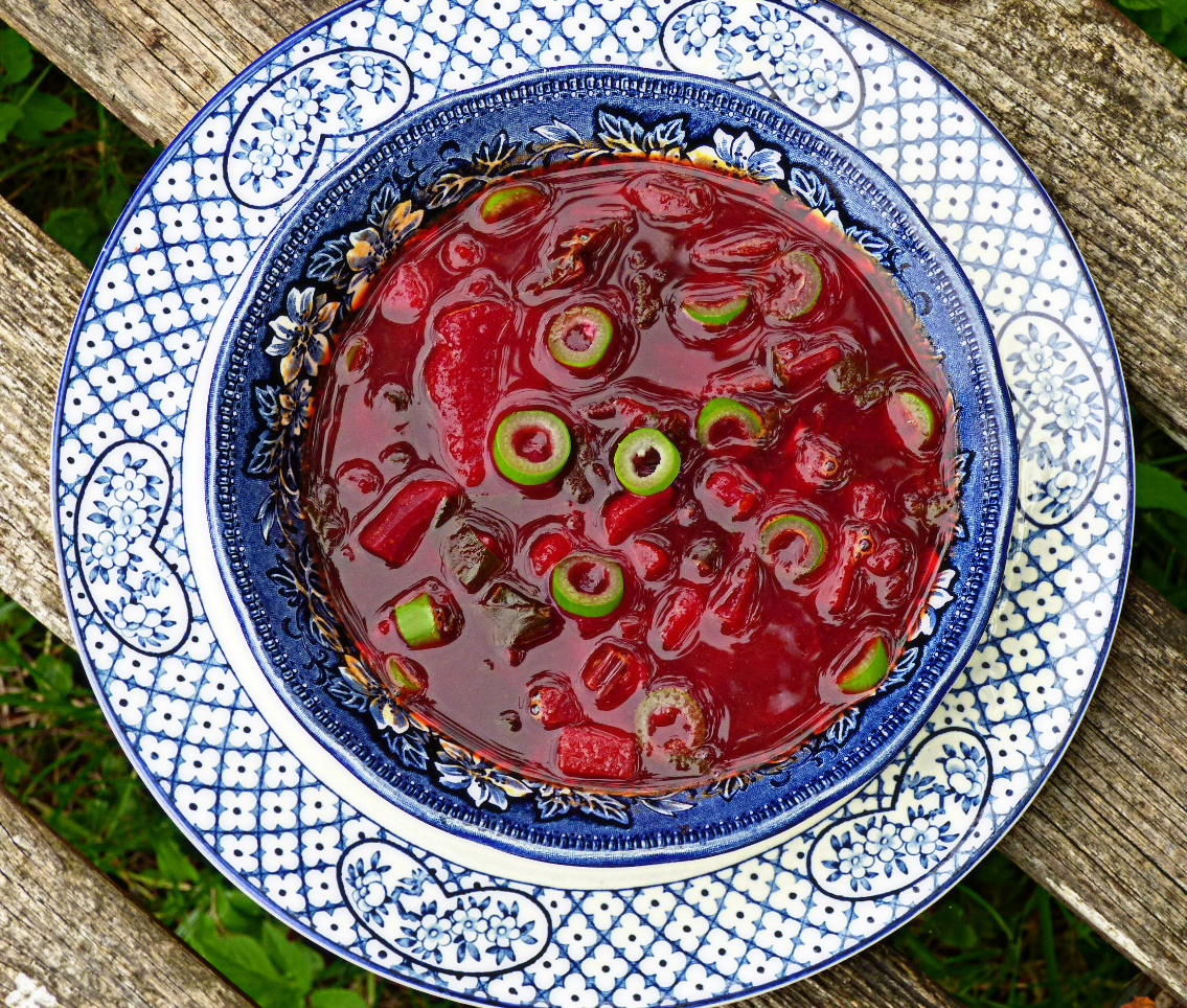 Chez Maximka Vegetarian Borscht with Beet Leaves