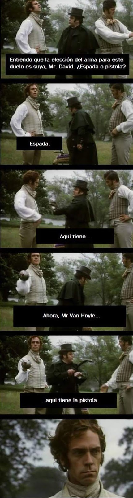 Elección arma, espada, pistola, David, Van Hoyle Elección arma, espada, pistola, David, Van Hoyle
