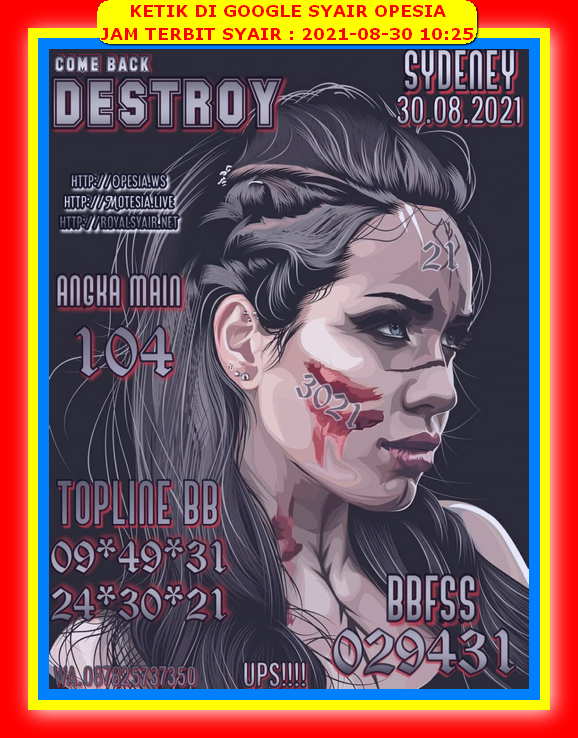 Syair Harian Sdy 30 Agustus 2021 Kode Syair Sgp Hk Sd Motesia