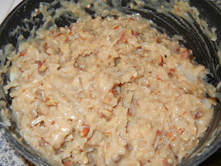 coconut and pecan mixture in a bowl 