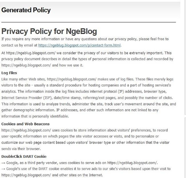 Cara Membuat Privacy Policy di Blog (Adsense Part 2) Cara Membuat Privacy Policy di Blog (Adsense Part 2)