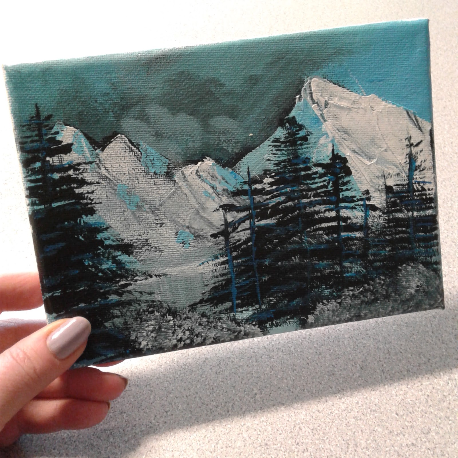 a faithful attempt: Painting with Bob Ross- Mini Acrylic Paintings