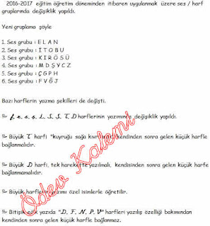 1. sinif Yeni harf gruplari - Ödev Kalemi