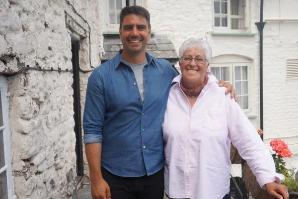 BBC Bloom Presenter Chris Bavin and Su Maddocks who leads the Clovelly in Bloom Project. Photo copyright BBC (All Rights Reserved)