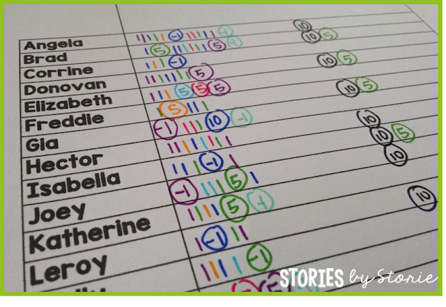 Classroom Economy System: How I keep track of student earnings throughout the week.