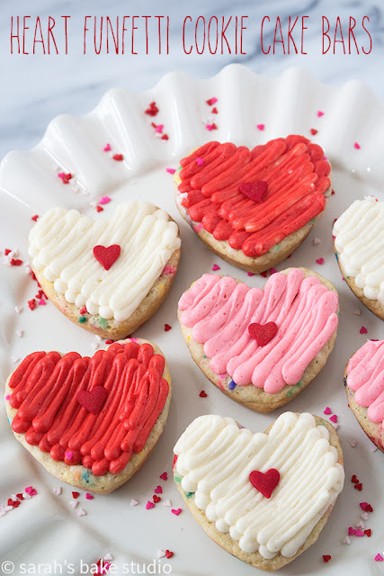 heart funfetti cookie bars 