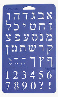 Stencil alefato y numeros azul 21 x 12 ctms.