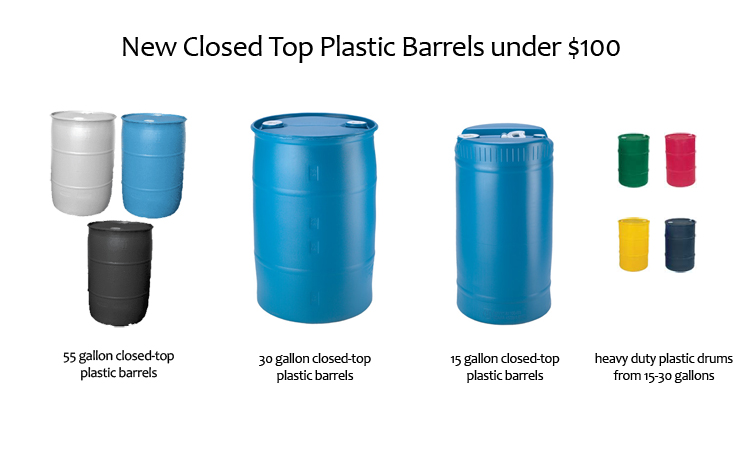 10 Bay Tec New Plastic Barrels under $100.