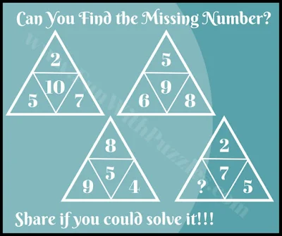 Fun Triangle Math IQ Riddle Number Puzzle Question