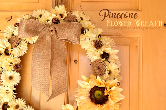 How to Make a Fall Flower and Pinecone Wreath