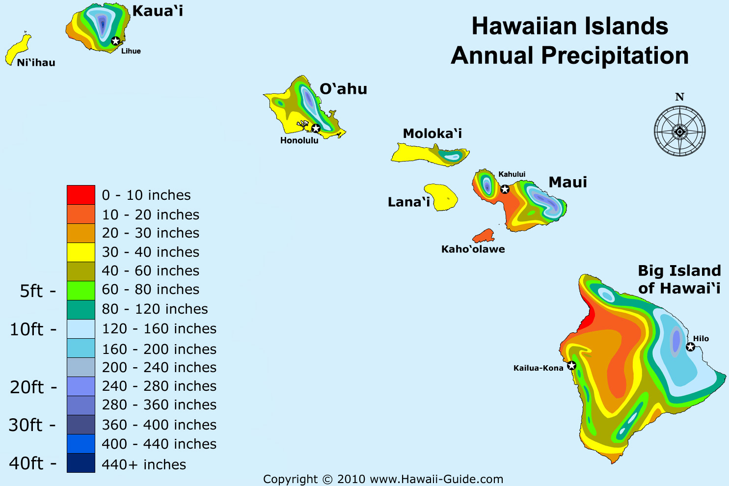 Hawaiian Precipitation Map 