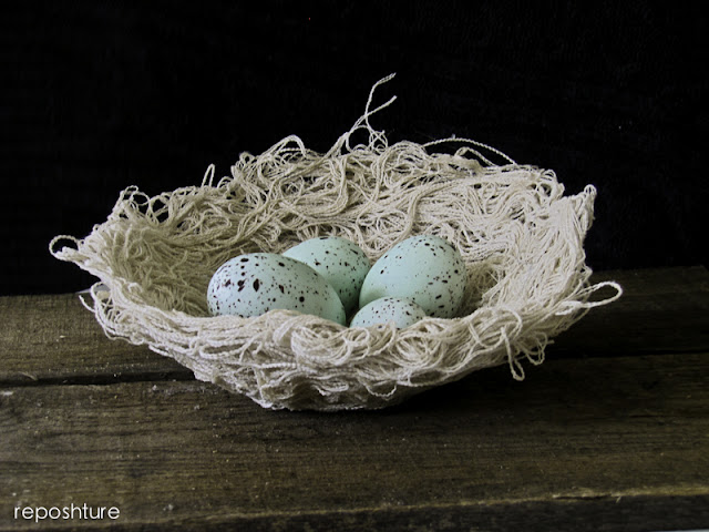 DIY tutorial for a Spring Nest with handmade Robins Eggs using