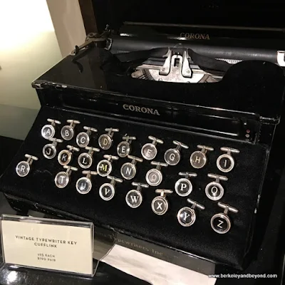 typewriter-key cufflinks at Gump's in San Francisco, California