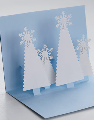 Paper craft card pop up 3d easy christmas trees card fun simple cute hand made gift tags tutorial kids special step+2 pine forest