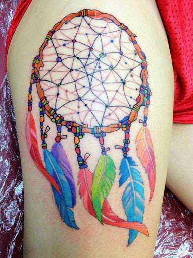 Uma menina de dreamcatcher design
