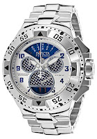 Invicta 17469 Excursion Reserve Chrono Stainless Steel Blue Carbon Fiber Dial Watch, with Swiss Quartz Movement & chronograph function, 3 sub dials, day retrograde calendar