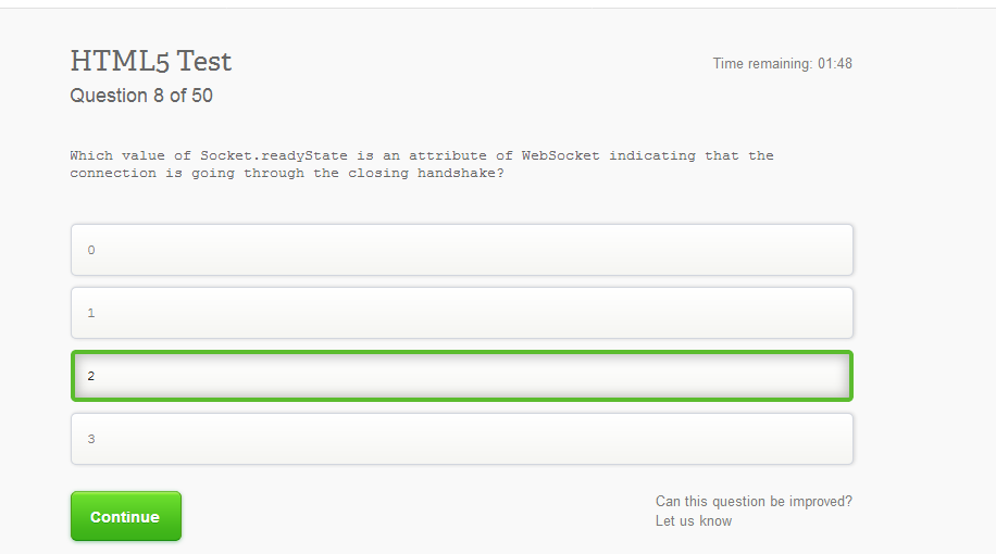 Q8. which value of Socket.readyState is an attribute of Socket indicating that the connection