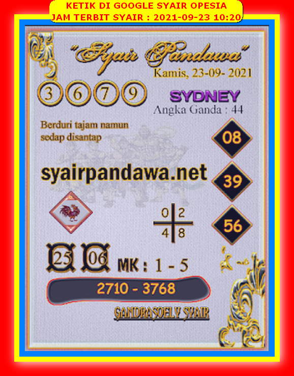 Syair Toto Sydney 23 September 2021 Royal Syair