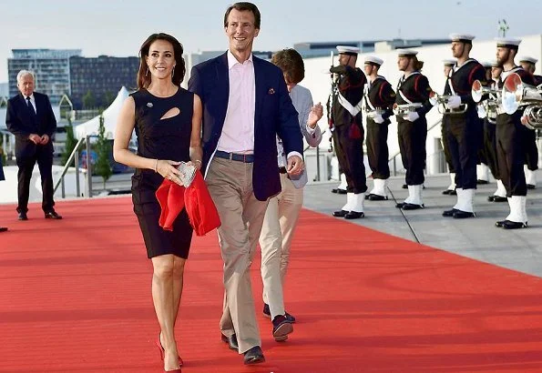 Crown Princess Mary wore ETRO Fluorite printed silk dress, and Aquazzura X Poppy Delevingne Leather Moonlight Sandals. Princess Marie