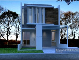 Desain Rumah Minimalis Modern Lebar 6m 2 lantai
