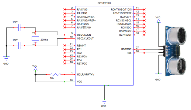 Ultrasonic Distance Sensor with PIC microcontroller - Electronics Guru