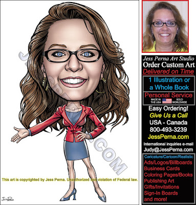 Real Estate Agent Caricature Wearing Suit Ad