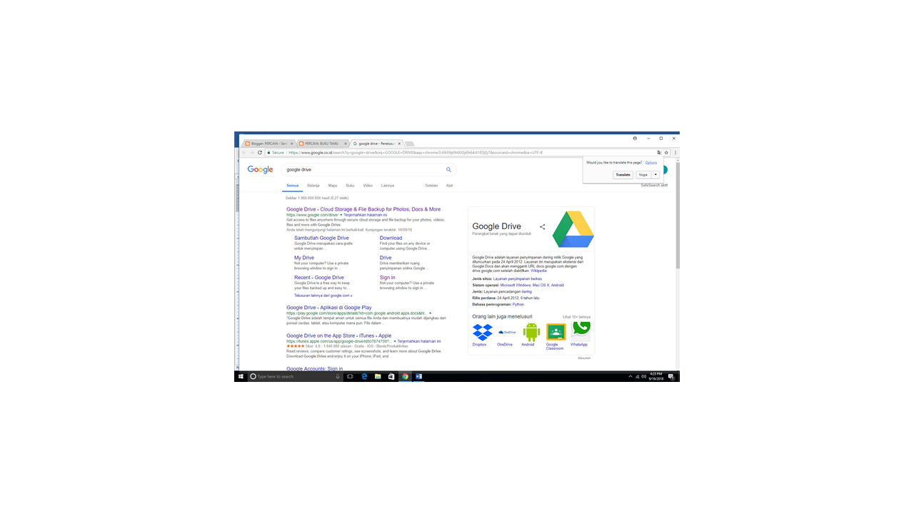 PERCAYA MEMBUAT BUKU TAMU MENGGUNAKAN GOOGLE DRIVE