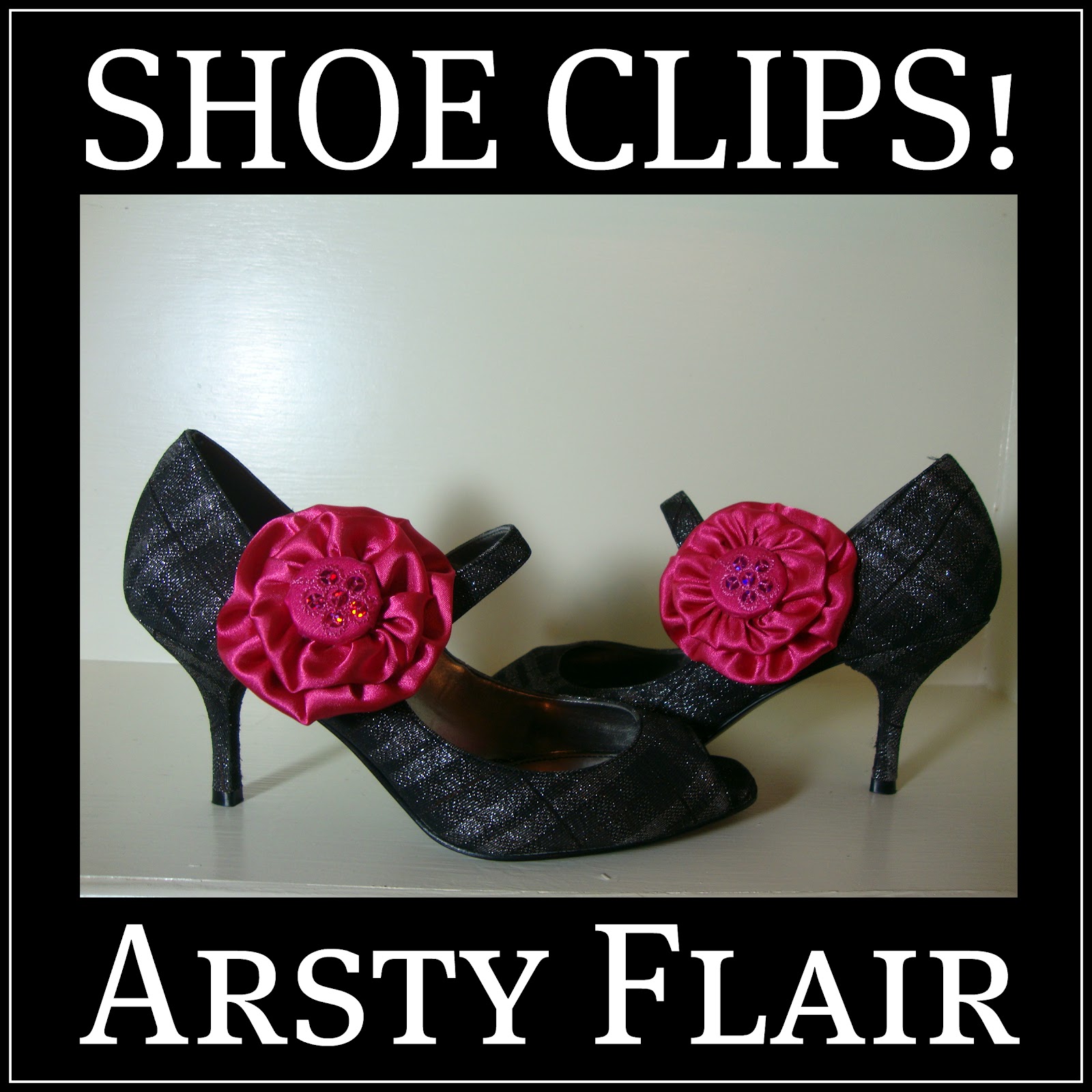 Artsy Flair Pink Satin Shoe Clips