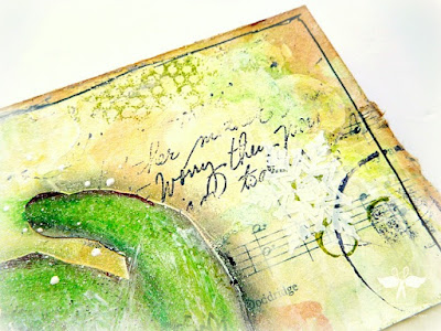 Grinch Mixed Media Canvas Background Stamping by Dana Tatar for Paper Wings Productions