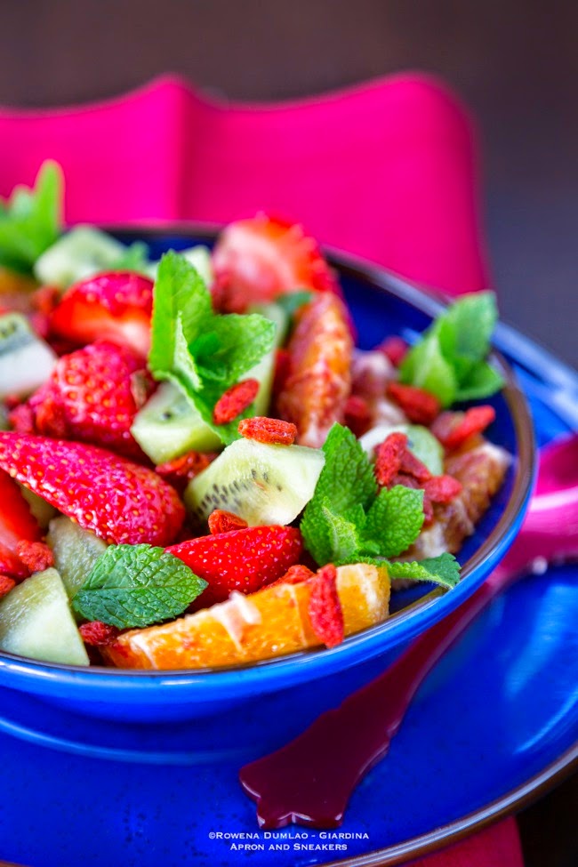 Fresh Summer Fruit Salad with Basil Syrup