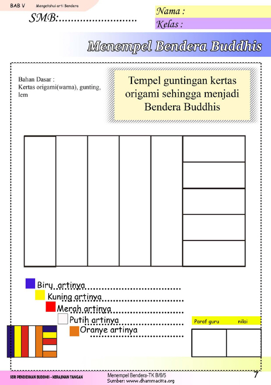 Sharing Knowledge Mewarnai Bendera Buddhis Gambar