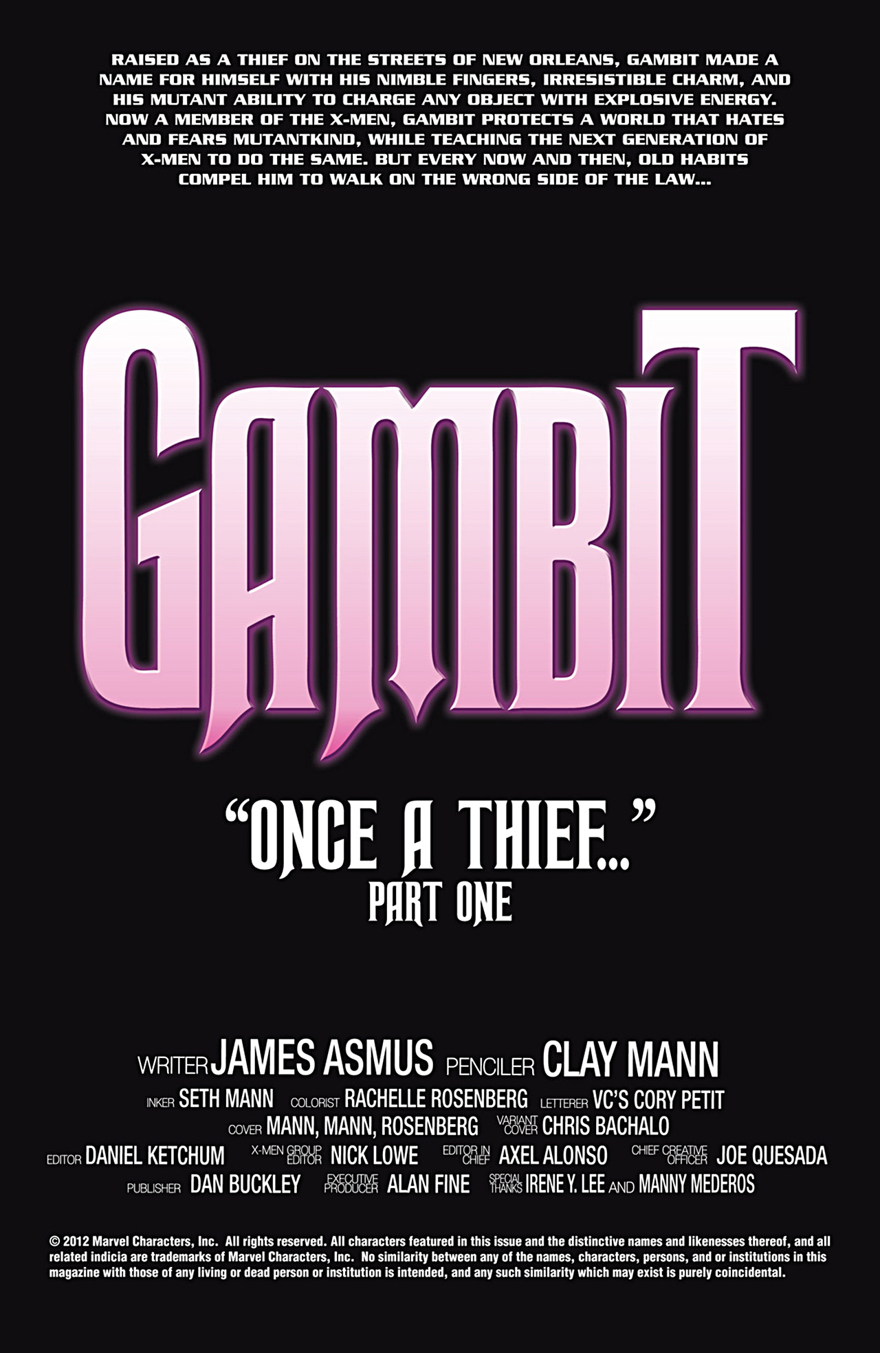 Read online Gambit (2012) comic -  Issue #1 - 2