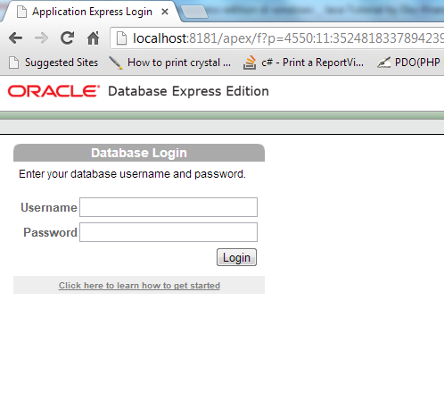 Setting port Oracle XE page success