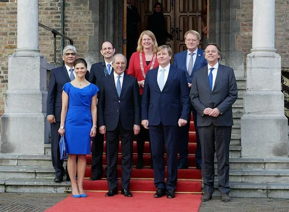Crown Princess Victoria wore an Electric Blue Escada Virgin Wool Dress and carried Stella McCartney Clutch Bag for event