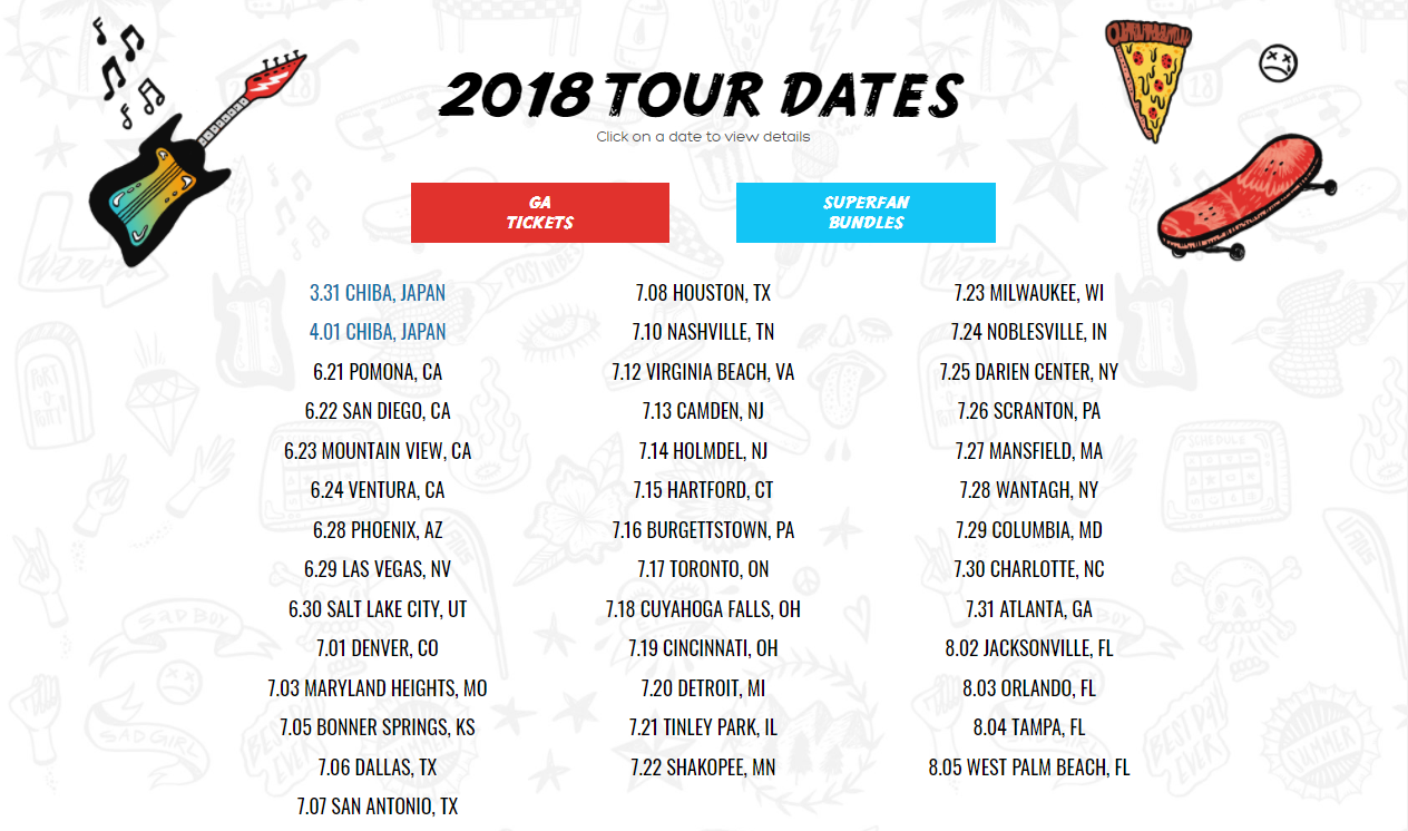 2018 warped tour dates