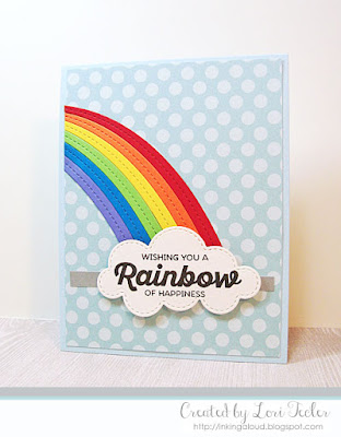 Rainbow of Happiness card-designed by Lori Tecler/Inking Aloud-stamps and dies from My Favorite Things