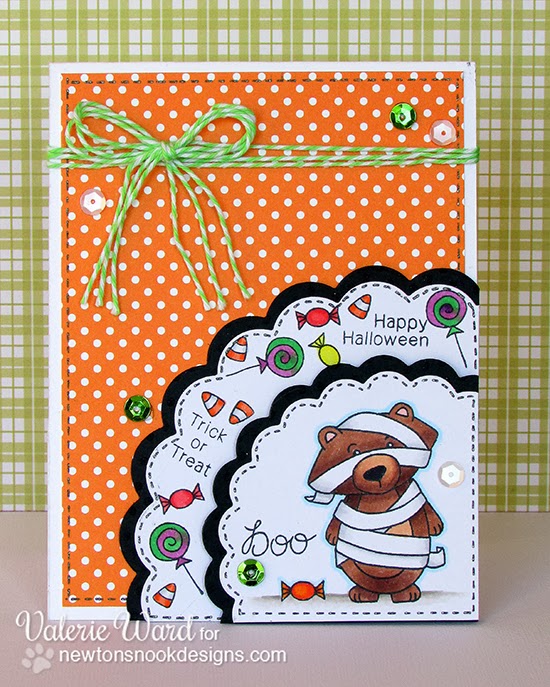 Cute Bear Halloween Card by Valerie Ward using Boo Crew Stamp set by Newton's Nook Designs