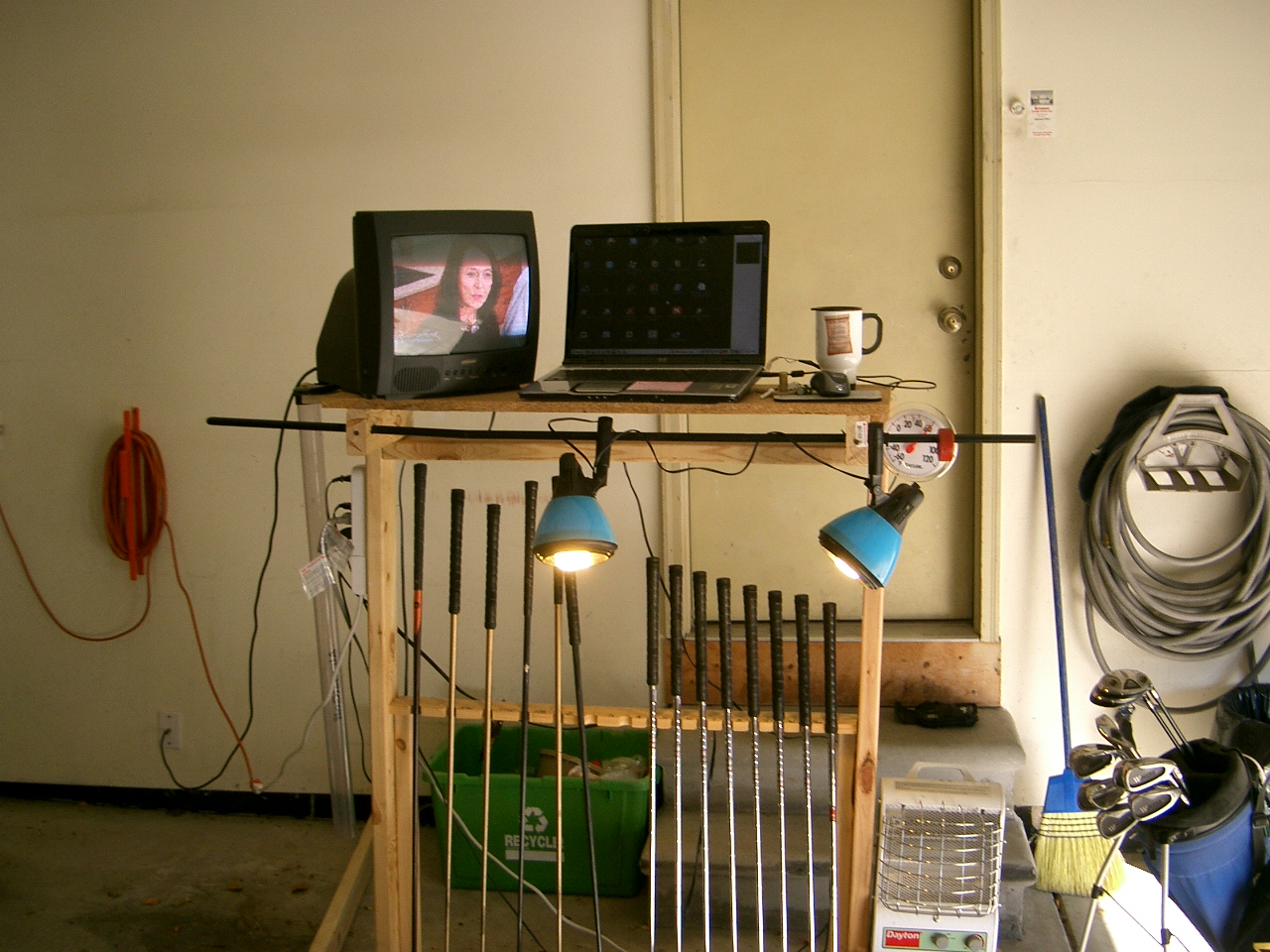 Optishot Golf Simulator Garage Set Up Club Rack Overview